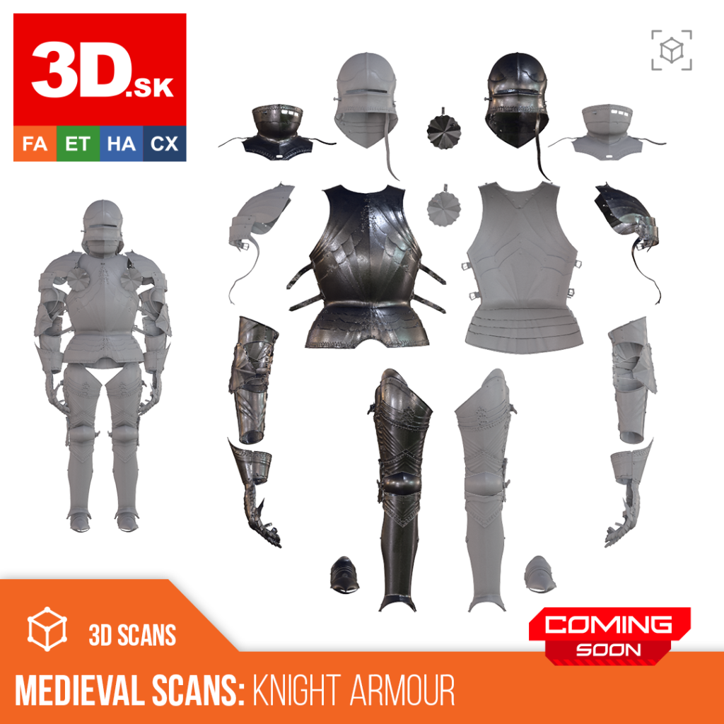 postprocessed 3d scans knight armor