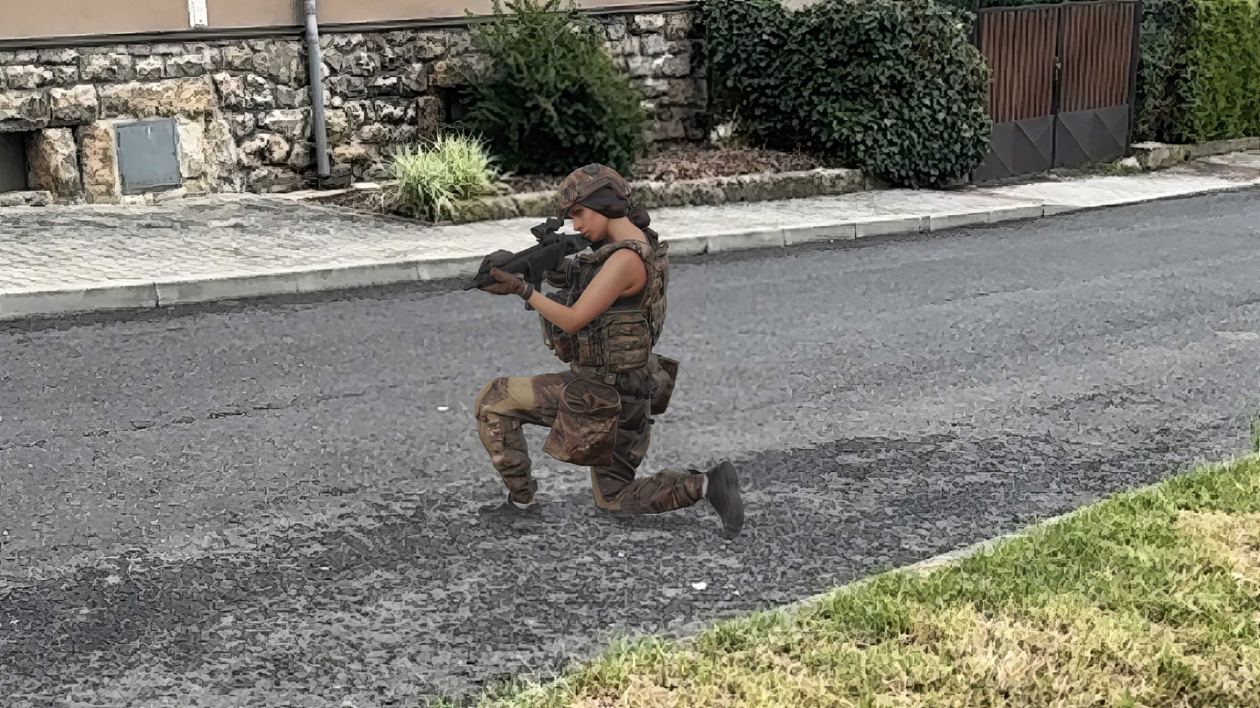 Our Army Clean body scan in AR in a combat pose.